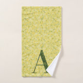 Lettre A vert foncé et jaune (Serviette à main)