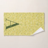 Lettre A vert foncé et jaune (Serviette à main)