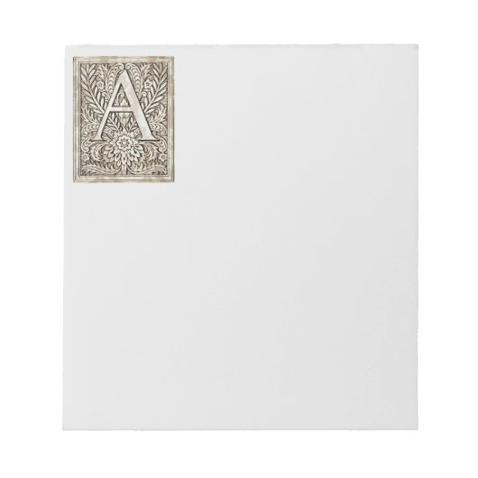 LETTRE Alphabet A Bloc-notes (Devant)