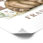 Lettre alphabet animal F Enfants Nom Ours Poster (Coin)