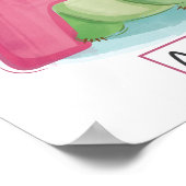   Lettre alphabet blanc mignon A Poster (Coin)