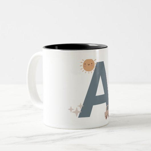 Lettre alphabet boho A - mug (Devant gauche)