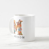 Lettre alphabet de jardin M Monogram Café Mug (Devant gauche)