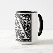 Lettre alphabet de style Renaissance A sur Mug (Devant droit)