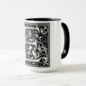 Lettre alphabet de style Renaissance E sur Mug (Devant droit)