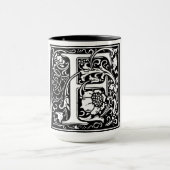 Lettre alphabet de style Renaissance F sur Mug (Centre)