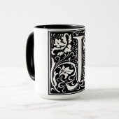 Lettre alphabet de style Renaissance J sur Mug (Devant gauche)