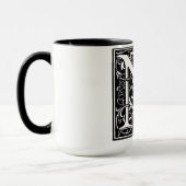 Lettre alphabet de style Renaissance N sur Mug (Gauche)
