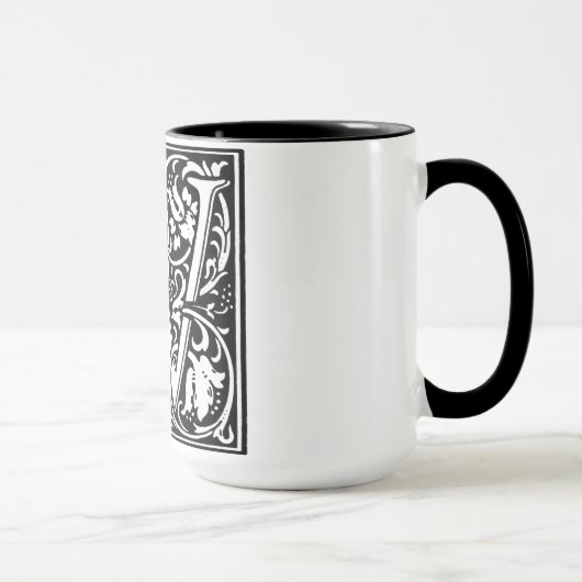 Lettre alphabet de style Renaissance W sur Mug (Droite)