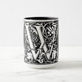 Lettre alphabet de style Renaissance W sur Mug (Centre)