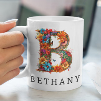 Lettre alphabet du jardin B Monogramme Café Mug