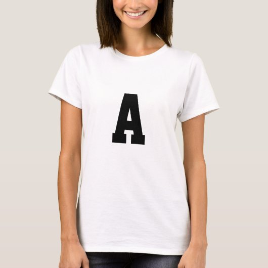 Lettre alphabet gras T-shirt femme (Devant)