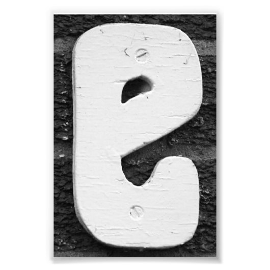 LETTRE Alphabet Photographie E10 Noir & Blanc 4x6 (Devant)