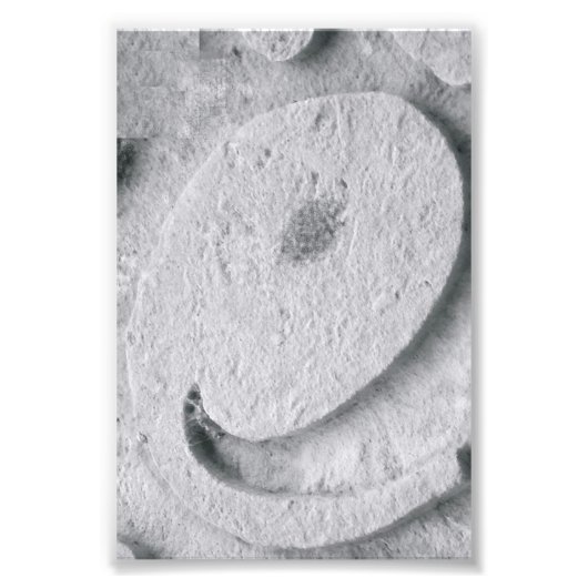 LETTRE Alphabet Photographie E4 Noir et Blanc 4x6 (Devant)