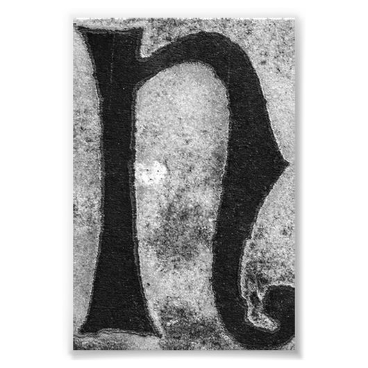 LETTRE Alphabet Photographie N3 Noir et Blanc 4x6 (Devant)