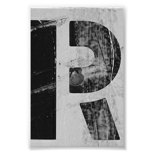 LETTRE Alphabet Photographie R2 Noir et Blanc 4x6 (Devant)