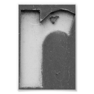 LETTRE Alphabet Photographie R8 Noir et Blanc 4x6