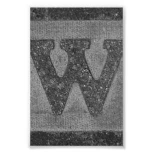 Lettre alphabet Photographie W3 noir et blanc 4x6