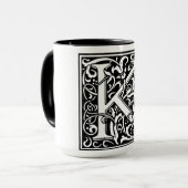 Lettre alphabet Renaissance K sur Mug (Devant gauche)