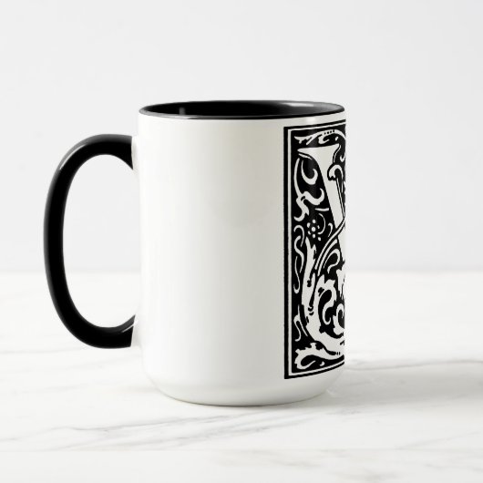 Lettre alphabet Renaissance V sur Mug (Gauche)