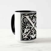 Lettre alphabet Renaissance X sur Mug (Devant gauche)