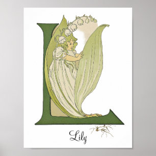 Lettre Alphabet Vintage personnalisée L Poster