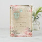 Lettre antique - Faire-part de mariage (Debout devant)