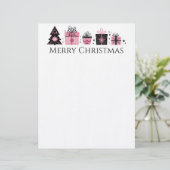 Lettre Arbre de Noël et présente en-tête (Debout devant)