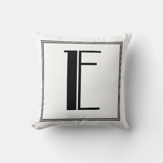 Lettre Art déco E Coussin monogramme (Recto)