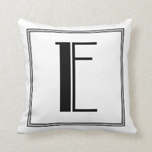 Lettre Art déco E Coussin monogramme