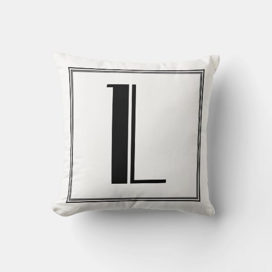 Lettre Art déco L Coussin monogramme (Recto)
