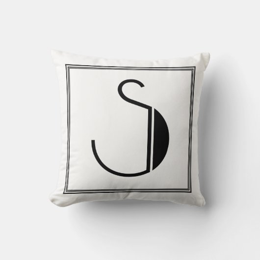 Lettre Art Déco S Coussin monogramme (Recto)