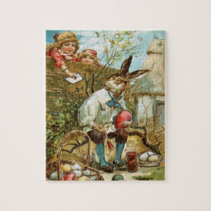 Lettre au puzzle de lapin de Pâques