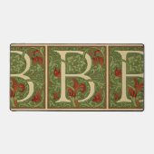 Lettre B à monogramme de William Morris Floral Rou (Recto)