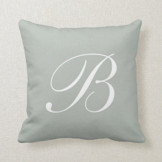 Lettre B Coussin de monogramme gris argenté