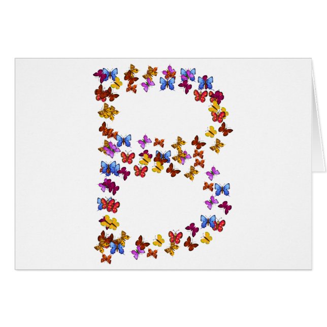 Lettre B des graphiques colorés de papillon (Devant Horizontal)