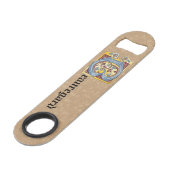 LETTRE B ÉCLAIRÉE BLEUE ET ROUGE rectangulaire (Dos Angle)