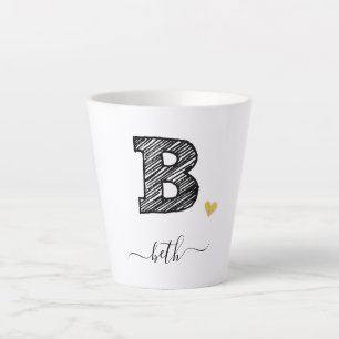 Lettre B Monogramme de croquis rétrospectif, Mug l