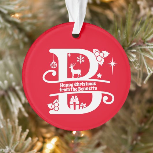 Lettre B Monogramme Nom de famille initial Salutat (Arbre)