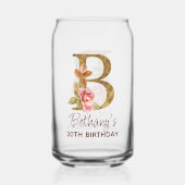 Lettre B Monogramme Or Roses Rose Pâle (Recto)