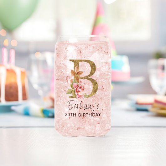 Lettre B Monogramme Or Roses Rose Pâle (Insitu (Anniversaire))