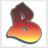 Lettre B - Sticker pour les flammes (Feuille)