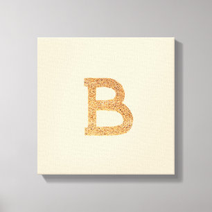Lettre B sur toile tendue de couleur tan