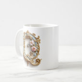 Lettre baroque 'Q' Mug pour une Princesse au café (Devant gauche)