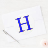 LETTRE Bleue Cercle H Sticker (Enveloppe)