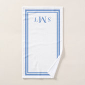 LETTRE BLEUE ET BLANCHE TROIS LETTRE MONogramme (Serviette à main)