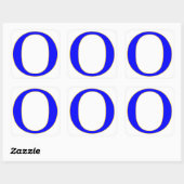 LETTRE Bleue O Sticker (Feuille)