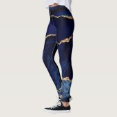 Lettre bleue or personnalisé et nom Leggings (Gauche)