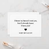 Lettre boîte de Faire-part de déclaration de gross (Devant/Arrière en situation)