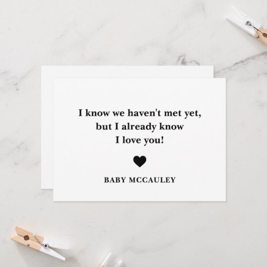 Lettre boîte de Faire-part de déclaration de gross (Devant/Arrière en situation)